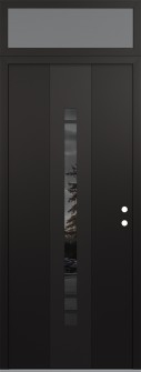 DIAMOND A3 36" X 96" BLACK/BLACK MIRRORED GLASS PANEL BLACK LHI WITH TRANSOM FROSTED GLASS