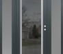 Modern Steel Front Door Diamond C1 68" x 80" anthracite/anthracite mirrored Glass Panel stainless steel LHI with 2 Sidelites frosted Glass