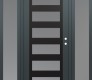 Modern Steel Front Door Diamond C9 60" x 80" anthracite/anthracite frosted Glass Panel black LHI with 2 Sidelites frosted Glass