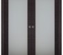 Avanti 207 Vetro Black Apricot Modern Interior Double Pocket Doors by Belldinni