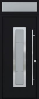 MODERN FRONT STEEL DOOR ARGOS BLACK/WHITE 37 7/16" X 95 11/16" LHI + TRANSOM