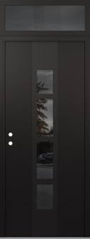 DIAMOND A10 36" X 96" BLACK/BLACK MIRRORED GLASS PANEL BLACK RHI WITH TRANSOM MIRRORED GLASS
