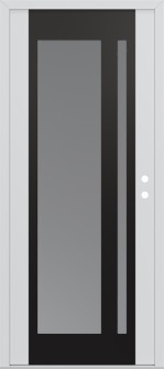 Diamond C15 36" x 80" white/white frosted Glass Panel black LHI