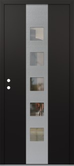 DIAMOND A13 36" X 80" BLACK/BLACK CLEAR GLASS PANEL STAINLESS STEEL RHI