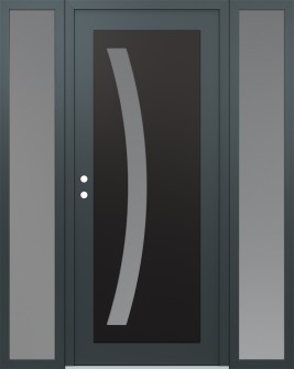 Diamond C4 60" x 80" anthracite/anthracite frosted Glass Panel black RHI with 2 Sidelites frosted Glass