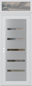 Diamond C7 36" x 96" white/white clear Glass Panel stainless steel RHI with Transom clear Glass