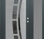 Modern Steel Front Door Diamond C12 52" x 80" anthracite/anthracite mirrored Glass Panel stainless steel LHI with Sidelite frosted Glass