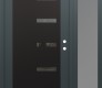 Modern Steel Front Door Diamond C8 52" x 80" anthracite/anthracite mirrored Glass Panel black LHI with Sidelite frosted Glass