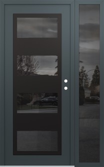 Diamond C2 48" x 80" anthracite/anthracite mirrored Glass Panel black LHI with Sidelite mirrored Glass