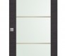 Avanti 202 4H Gold Strips Vetro Black Apricot Modern Interior Barn Door by Belldinni