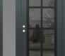 Modern Steel Front Door Diamond C16 48" x 80" anthracite/anthracite mirrored Glass Panel black RHI with Sidelite frosted Glass
