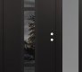 Modern Steel Front Door DIAMOND A9 50" X 80" BLACK/BLACK MIRRORED GLASS PANEL BLACK LHI WITH SIDELITE FROSTED GLASS