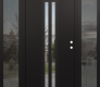DIAMOND A8 68" X 80" BLACK/BLACK CLEAR GLASS PANEL BLACK RHI WITH 2 SIDELITES MIRRORED GLASS