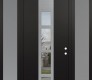 DIAMOND A10 68" X 96" BLACK/BLACK CLEAR GLASS PANEL STAINLESS STEEL RHI WITH 2 SIDELITES AND TRANSOM FROSTED GLASS