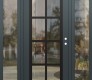 Modern Steel Front Door Diamond C16 60" x 80" anthracite/anthracite clear Glass Panel black LHI with 2 Sidelites clear Glass
