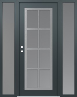 Diamond C16 68" x 80" anthracite/anthracite frosted Glass Panel stainless steel RHI with 2 Sidelites frosted Glass