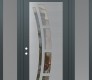 Modern Steel Front Door Diamond C12 60" x 96" anthracite/anthracite clear Glass Panel stainless steel RHI with 2 Sidelites and Transom frosted Glass