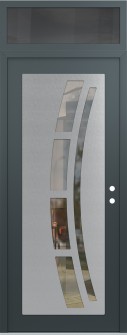 Diamond C12 36" x 96" anthracite/anthracite clear Glass Panel stainless steel LHI with Transom mirrored Glass