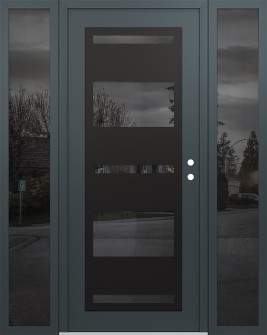 Diamond C10 60" x 80" anthracite/anthracite mirrored Glass Panel black LHI with 2 Sidelites mirrored Glass