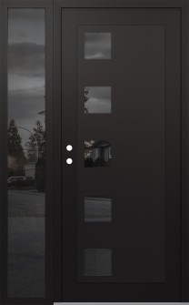 Diamond C5 50" x 80" black/black mirrored Glass Panel black RHI with Sidelite mirrored Glass