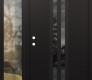 Modern Steel Front Door DIAMOND A8 50" X 80" BLACK/BLACK MIRRORED GLASS PANEL BLACK RHI WITH SIDELITE CLEAR GLASS