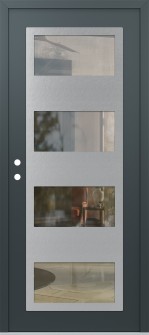 Diamond C2 36" x 80" anthracite/anthracite clear Glass Panel stainless steel RHI