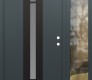 Modern Steel Front Door DIAMOND A5 52" X 80" ANTHRACITE/ANTHRACITE FROSTED GLASS PANEL BLACK LHI WITH SIDELITE CLEAR GLASS