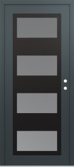 Diamond C2 36" x 80" anthracite/anthracite frosted Glass Panel black LHI