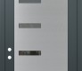 Modern Steel Front Door Diamond C8 36" x 96" anthracite/anthracite mirrored Glass Panel stainless steel RHI with Transom frosted Glass
