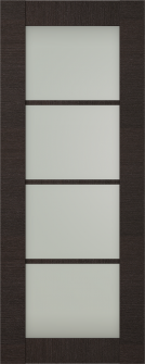 NDOOR SLAB AVANTI 4 LITE VETRO BLACK APRICOT 28" X 80" X 1 3/4" TEMPERED FROSTED GLASS