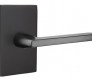Modern Steel Front Door EMTEK HELIOS LEVER WITH MODERN RECTANGULAR ROSETTE PASSAGE LH FLAT BLACK (US19) 5112