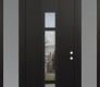 DIAMOND A9 64" X 96" BLACK/BLACK CLEAR GLASS PANEL BLACK RHI WITH 2 SIDELITES AND TRANSOM FROSTED GLASS