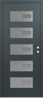 Diamond D7 36" x 80" anthracite/anthracite frosted Glass Panel stainless steel LHI