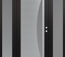 Modern Steel Front Door Diamond C13 60" x 80" black/white frosted Glass Panel stainless steel LHI with 2 Sidelites frosted Glass