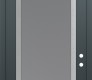 Modern Steel Front Door Diamond C1 36" x 96" anthracite/anthracite frosted Glass Panel stainless steel LHI with Transom mirrored Glass