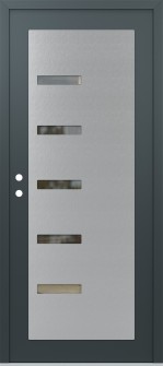 Diamond C8 36" x 80" anthracite/anthracite clear Glass Panel stainless steel RHI