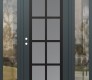 Modern Steel Front Door Diamond C16 60" x 80" anthracite/anthracite frosted Glass Panel black RHI with 2 Sidelites clear Glass