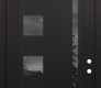 Modern Steel Front Door Diamond C3 36" x 96" black/black mirrored Glass Panel black LHI with Transom clear Glass