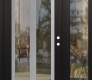 Modern Steel Front Door Diamond C14 50" x 80" black/black clear Glass Panel stainless steel LHI with Sidelite clear Glass