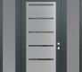 Modern Steel Front Door Diamond C11 68" x 96" anthracite/anthracite mirrored Glass Panel stainless steel LHI with 2 Sidelites and Transom frosted Glass