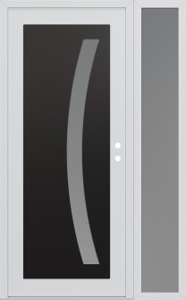 Diamond C4 50" x 80" white/white frosted Glass Panel black LHI with Sidelite frosted Glass