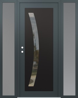 Diamond C4 64" x 80" anthracite/anthracite clear Glass Panel black RHI with 2 Sidelites frosted Glass