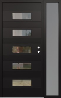 Diamond D5 50" x 80" black/black clear Glass Panel black LHI with Sidelite frosted Glass