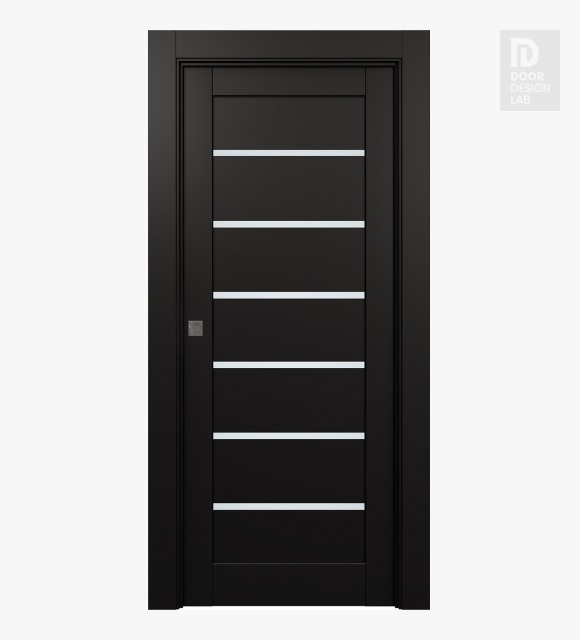 Avon 07-02 Vetro Black Matte Modern Interior Pocket Door by Belldinni