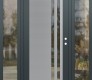 Modern Steel Front Door Diamond C6 64" x 80" anthracite/anthracite clear Glass Panel stainless steel LHI with 2 Sidelites clear Glass