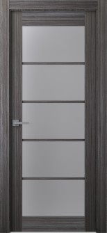 Palladio 5 Lite Vetro Gray Oak Single Doors