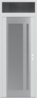 Diamond C15 36" x 96" white/white frosted Glass Panel stainless steel LHI with Transom mirrored Glass