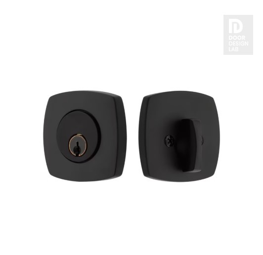 EMTEK URBAN MODERN DEADBOLT DOUBLE CYLINDER 8326 FLAT BLACK US19 for Steel Front Doors