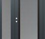Modern Steel Front Door Diamond C1 48" x 80" anthracite/anthracite frosted Glass Panel black RHI with Sidelite frosted Glass