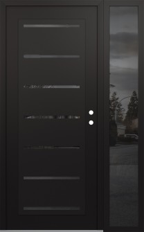 Diamond C11 50" x 80" black/black mirrored Glass Panel black LHI with Sidelite mirrored Glass